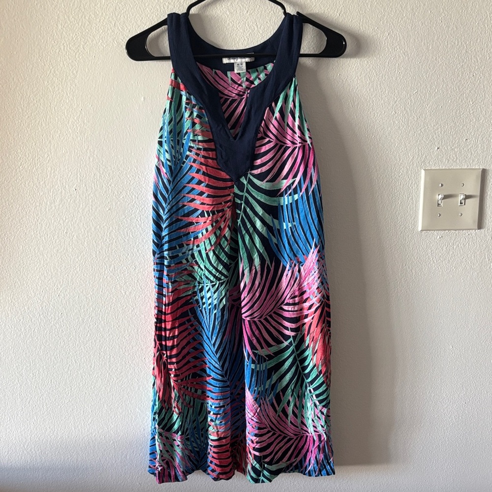 Tommy Bahama Navy and Pink Tropical Dress